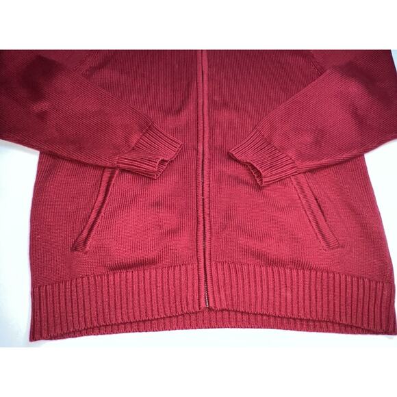 LL Bean Sweater Men’s Size L Red 1/4 Zip Pullover Mock Neck Long Sleeve Cotton - Picture 4 of 16
